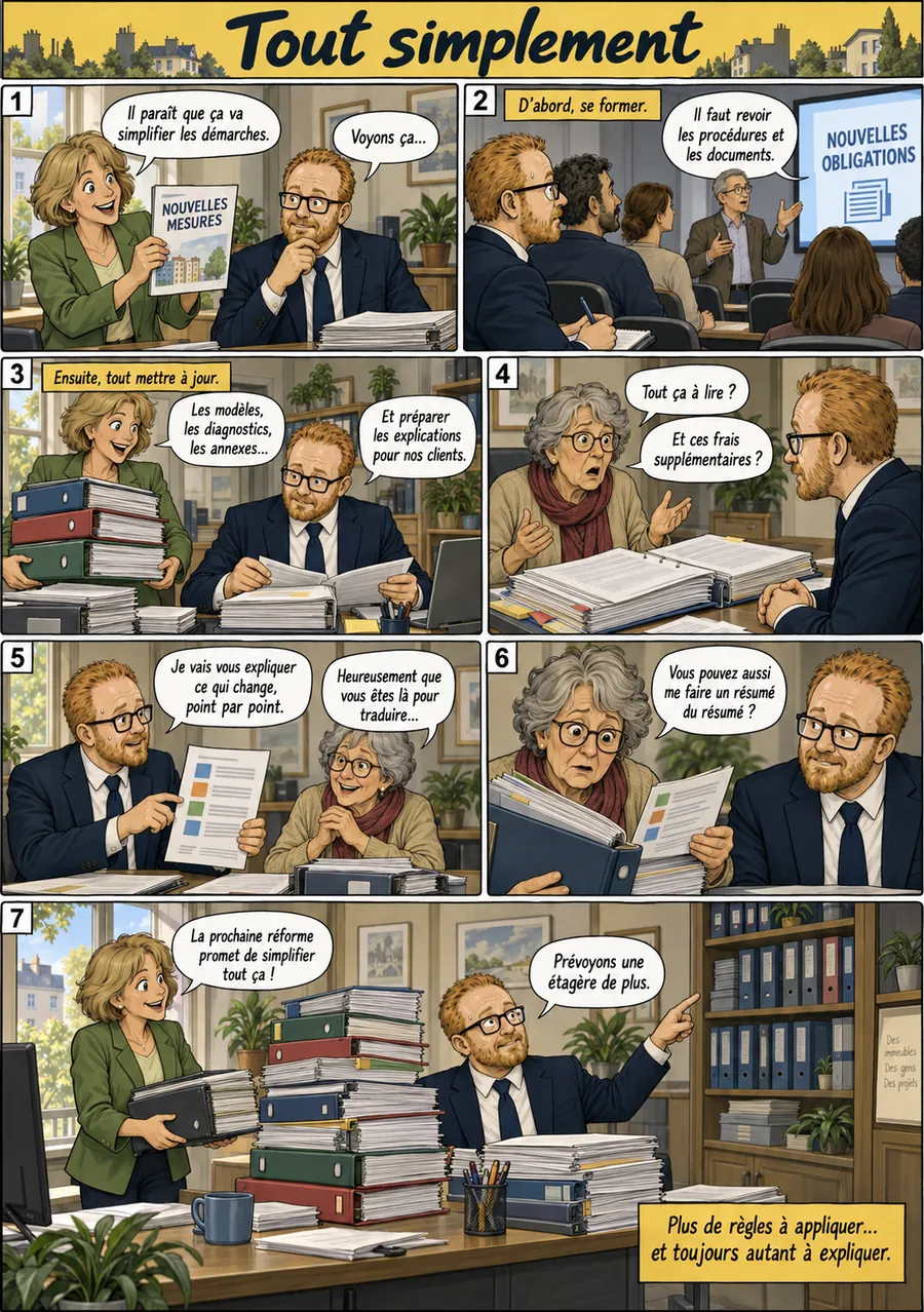 Planche de BD « Tout simplement » en sept cases